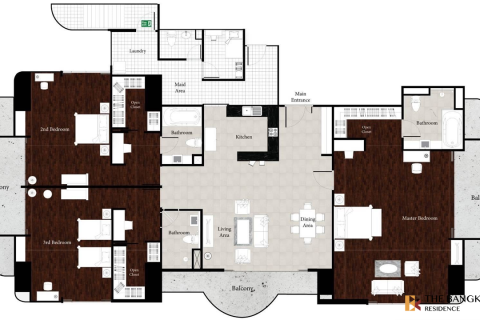 Eigentumswohnung in Bangkok, Thailand, 3 Schlafzimmer № 190071