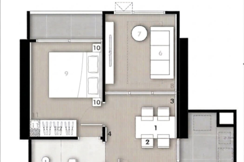 Condo à Bangkok, Thaïlande, 1 chambre  № 190998