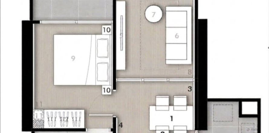 Condominio de 1 dormitorio en Bangkok, Tailandia № 190998