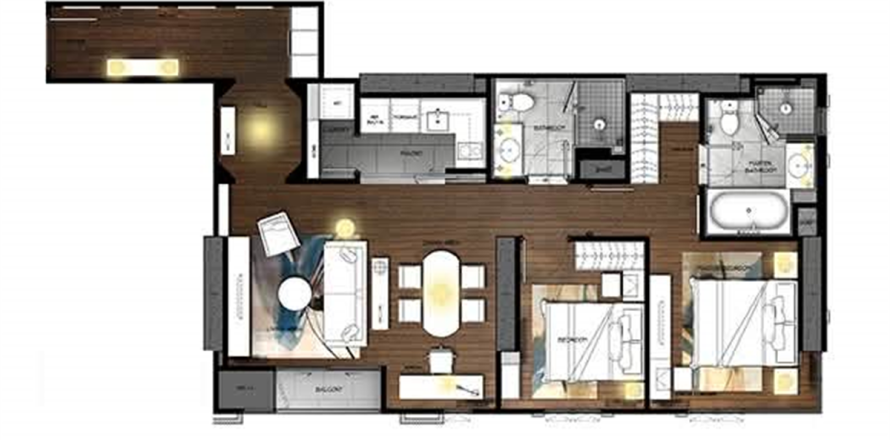 Condominio de 2 dormitorios en Bangkok, Tailandia № 187914