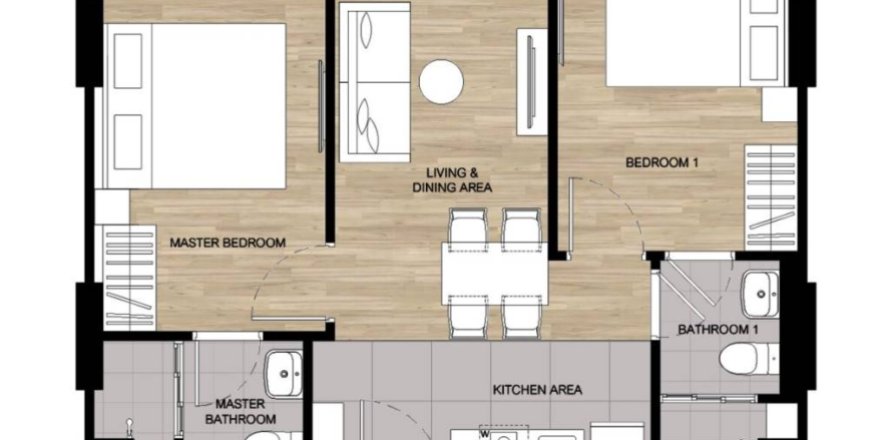 Condominio de 2 dormitorios en Kathu, Tailandia № 146710
