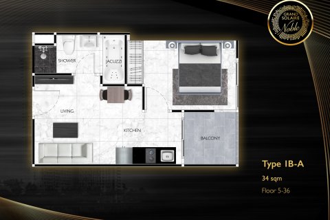 Condominio de 1 dormitorio en Pattaya, Tailandia № 165592 - foto 12