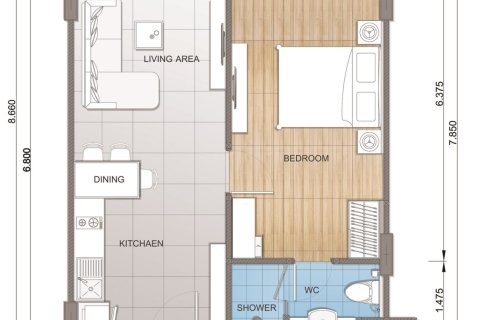 Condo à Bang Lamung, Thaïlande, 1 chambre  № 165497 - photo 18