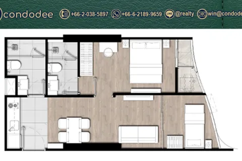 Condo in Watthana, Bangkok, Thailand, 2 bedrooms  № 200923 - photo 4