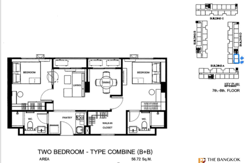 Condominio de 2 dormitorios en Bangkok, Tailandia № 209281