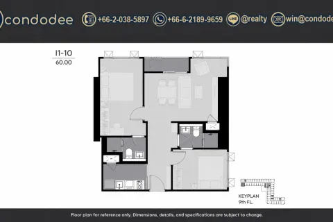 Condo in Watthana, Bangkok, Thailand, 2 bedrooms № 233996 - photo 3