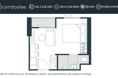 Studio in the Condo in Bangkok, Thailand  № 233997 - photo 6