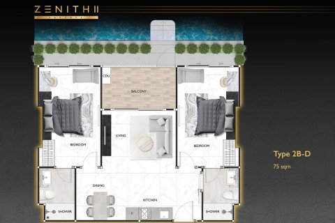Condominio de 2 dormitorios en Jomtien Beach, Pattaya, Tailandia № 169875 - foto 21
