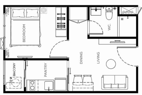Condominio de 1 dormitorio en Bangkok, Tailandia № 208739 - foto 9
