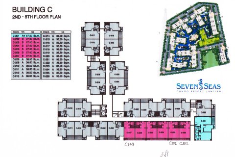 Studio in the Condo in Pattaya, Thailand in Seven Seas Condo Resort  № 204602