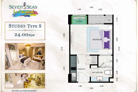 Condominio de 1 dormitorio en Jomtien Beach, Pattaya, Tailandia № 203617 - foto 12