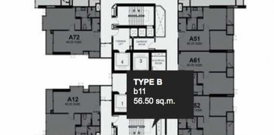 Condominio de 2 dormitorios en Bangkok, Tailandia № 144209