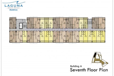 Studio dans le Condo sur Jomtien Beach, Pattaya, Thaïlande  № 204430