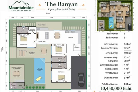 Chalet de 3 dormitorios en Cha-am, Tailandia № 222486 - foto 15