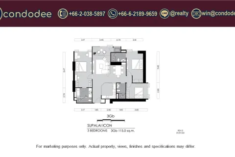 Condo in Sathon, Bangkok, Thailand, 3 bedrooms № 234016 - photo 5