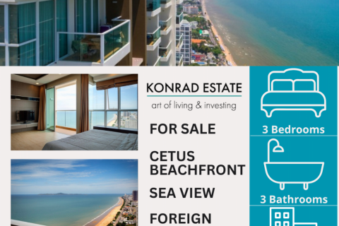 Condominio de 3 dormitorios en Pattaya, Tailandia en Cetus Beachfront № 126926