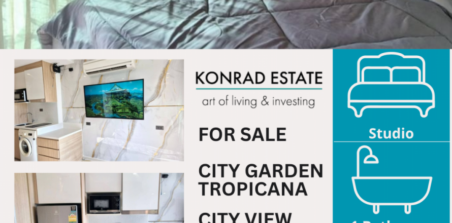 Eigentumswohnung in Pattaya, Thailand, 1 Schlafzimmer in City Garden Tropicana  № 126937