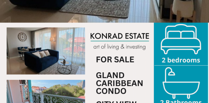 Кондоминиум с 2 спальнями в Паттайе, Таиланд в Grande Caribbean № 130002