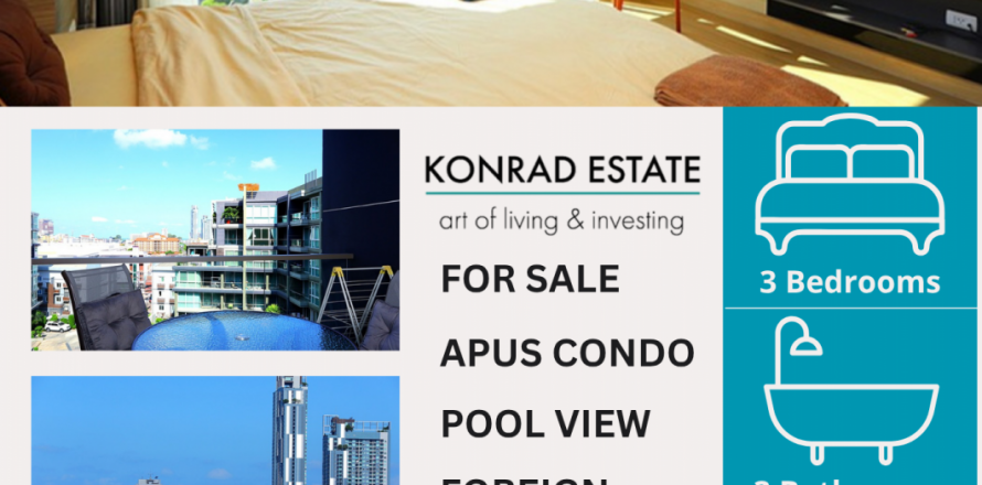 Eigentumswohnung in Pattaya, Thailand, 3 Schlafzimmer in Apus № 126868