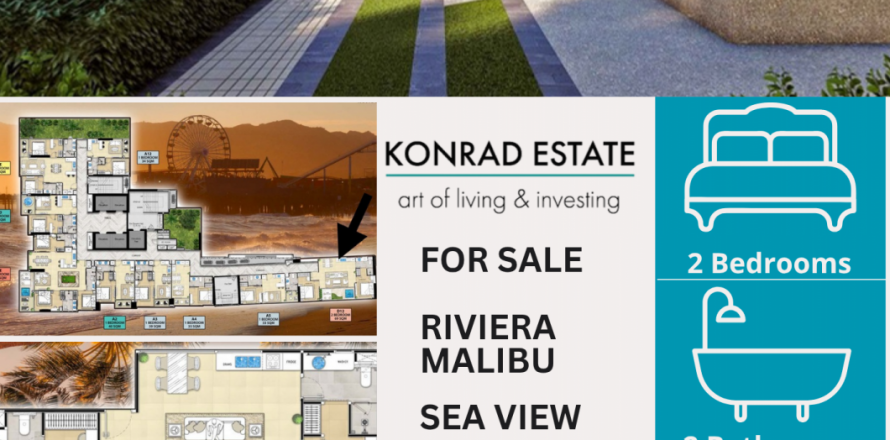 Condominio de 2 dormitorios en Pattaya, Tailandia en The Riviera Malibu № 130090