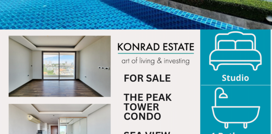 Estudio en el condominio en Pattaya, Tailandia en THE PEAK TOWERS № 126863