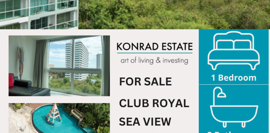 Condo à Pattaya, Thaïlande, 1 chambre à Club Royal № 126953