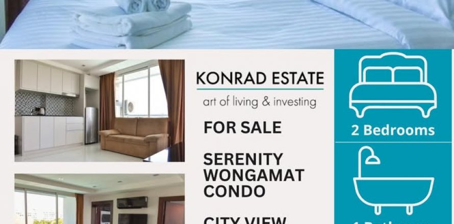 Condominio de 2 dormitorios en Pattaya, Tailandia en Serenity Wongamat  № 130112