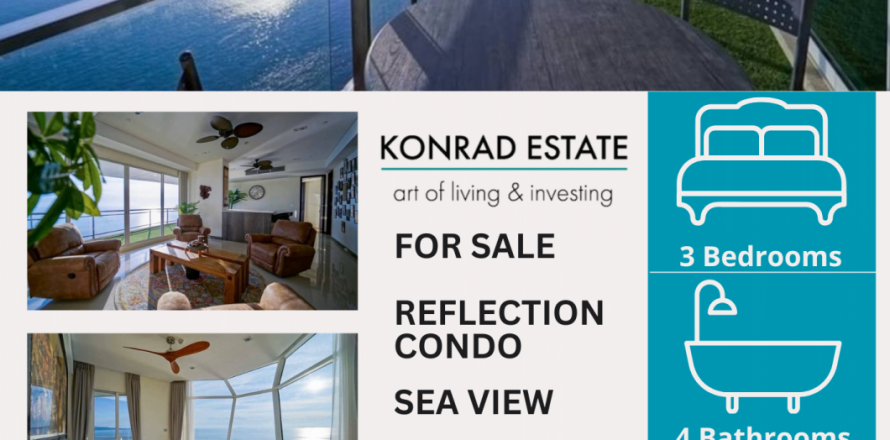 Condominio de 3 dormitorios en Pattaya, Tailandia en Reflection Jomtien Beach № 130072