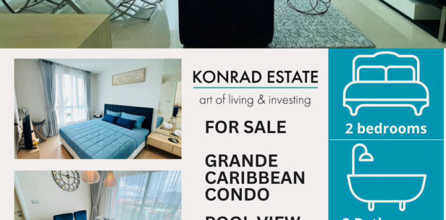Condominio de 2 dormitorios en Pattaya, Tailandia en Grande Caribbean № 130001