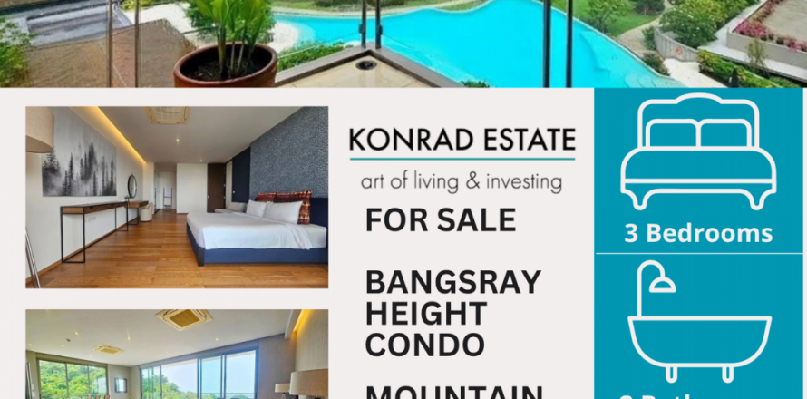 Condominio de 3 dormitorios en Sattahip, Tailandia № 126884