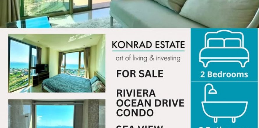 Кондоминиум с 2 спальнями в Паттайе, Таиланд в The Riviera Ocean Drive № 130106