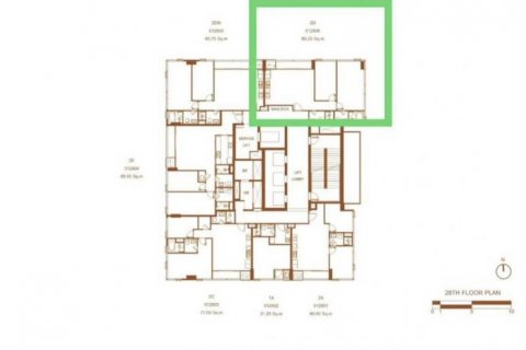Condominio de 2 dormitorios en Bangkok, Tailandia № 125810