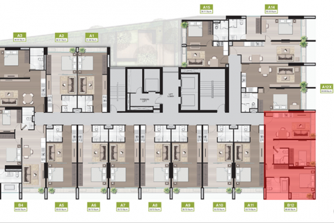 Condo à Bangkok, Thaïlande, 2 chambres  № 144187