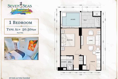 Apartamento de 1 dormitorio en Jomtien Beach, Pattaya, Tailandia № 101462 - foto 15
