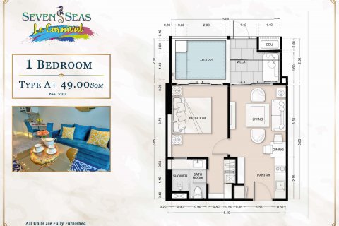 Apartamento de 1 dormitorio en Jomtien Beach, Pattaya, Tailandia № 101462 - foto 12