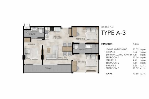 Penthouse in Phuket, Thailand 3 Schlafzimmer № 81774 - Foto 14