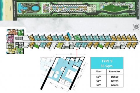Apartment on Jomtien Beach, Pattaya, Thailand 1 bedroom № 101495 - photo 21