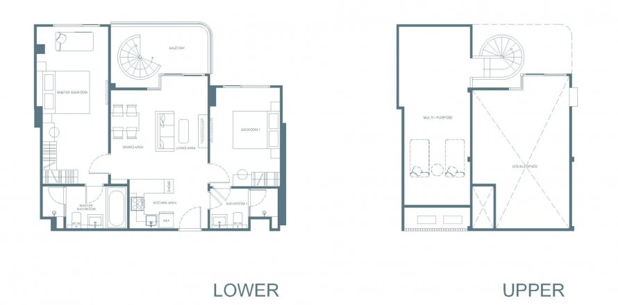 Penthouse floor plan «CANVAS Cherngtalay», 3 bedrooms in Canvas