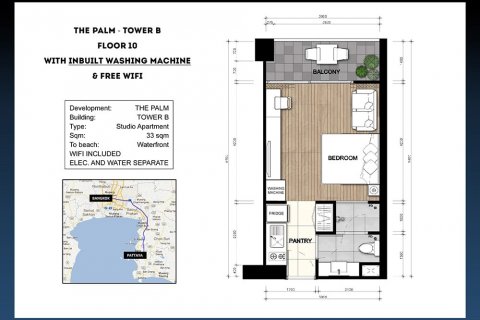 Condominio de 1 dormitorio en Pattaya, Tailandia № 120972 - foto 13