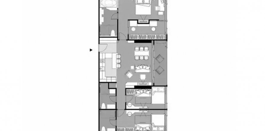 Penthouse floor plan «3BR-26», 3 bedrooms in Once Pattaya Condominium