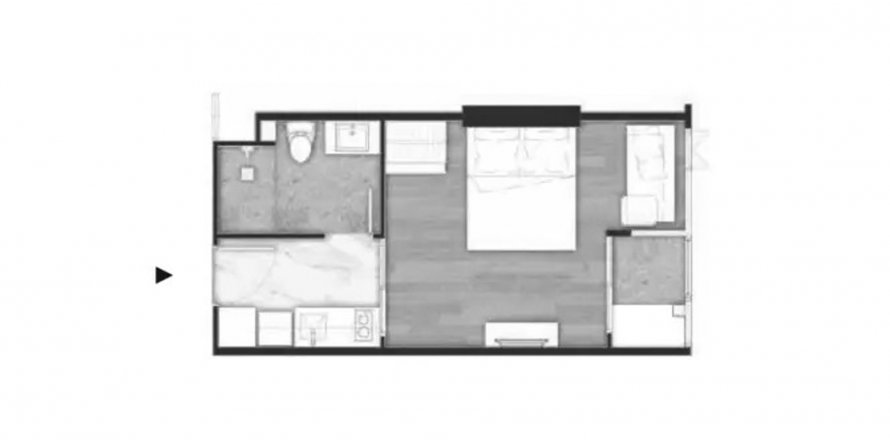 Condominium floor plan «0BR-20», 1 room in Once Pattaya Condominium