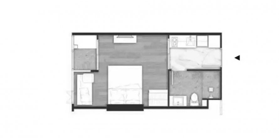 Condominium floor plan «0BR-21», 1 room in Once Pattaya Condominium