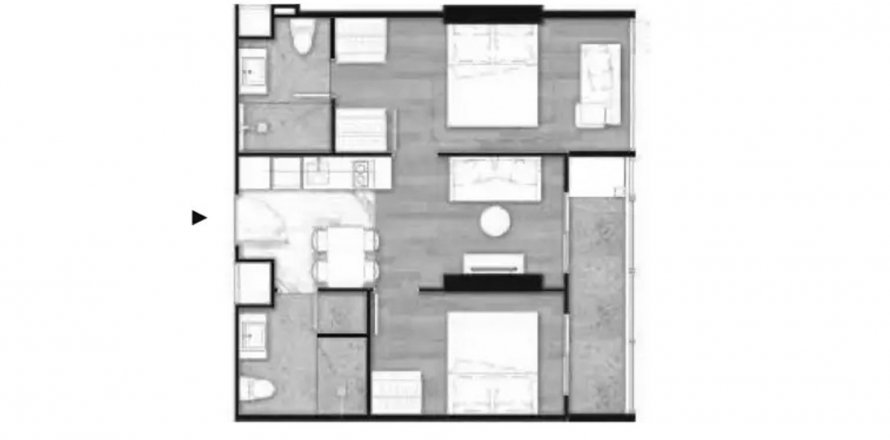Condominium floor plan «2BR-25», 2 bedrooms in Once Pattaya Condominium