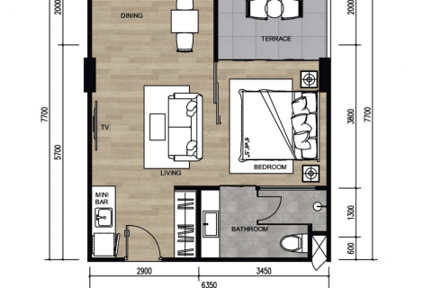 Wohnung in Phuket, Thailand 1 Schlafzimmer № 81786 - Foto 13