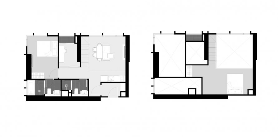 Condominium floor plan «2BR-59», 2 bedrooms in Park Origin Thonglor
