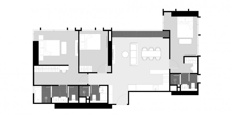 Eigentumswohnung Grundriss «3BR-62», 3 Schlafzimmer in Park Origin Thonglor