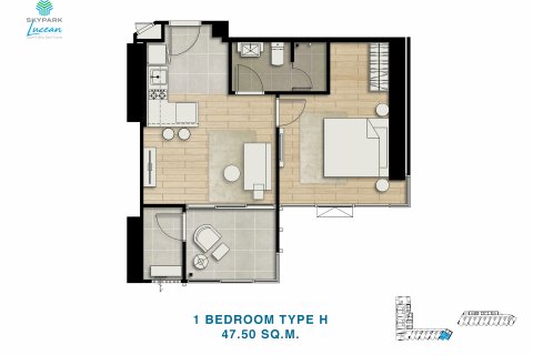 Apartamento de 1 dormitorio en Jomtien Beach, Pattaya, Tailandia № 101459 - foto 21