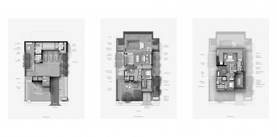 Villa Grundriss «Six Senses Residences The Forestias», 3 Schlafzimmer in Six Senses Residences The Forestias