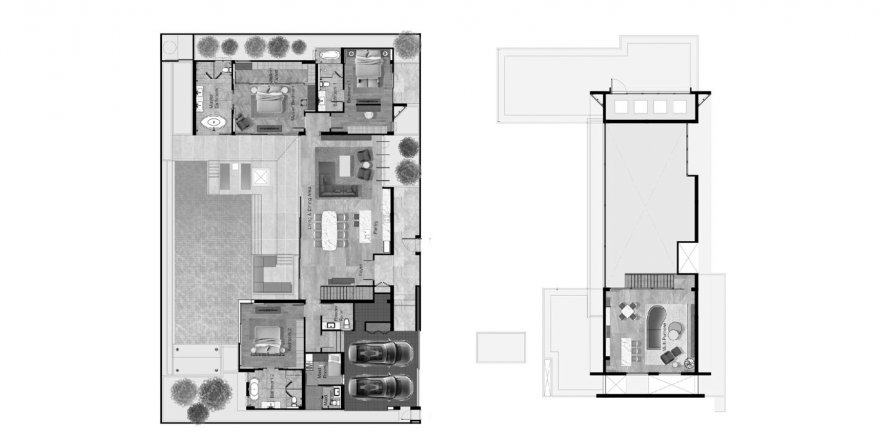 Plano de planta de chalet «3BR-36», 3 dormitorios in Poetry Villas