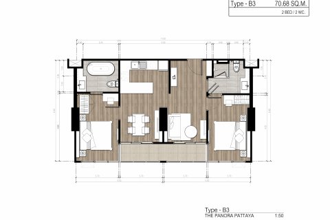 Apartamento de 2 dormitorios en Pattaya, Tailandia № 101440 - foto 24